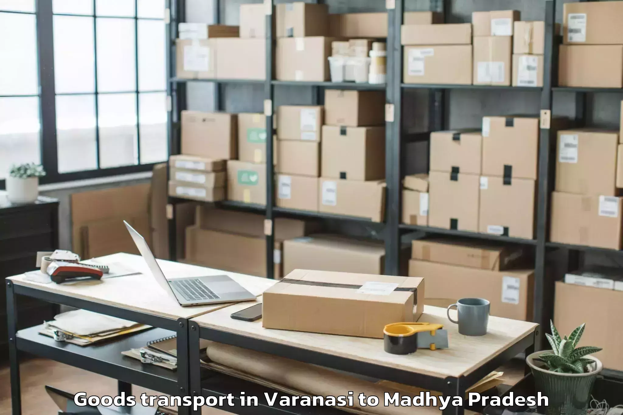 Varanasi to Maheshwar Goods Transport